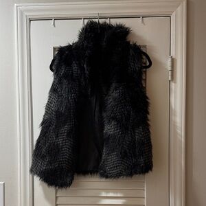 Black Faux Fur Vest